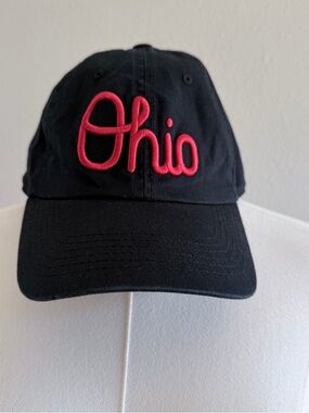 Black Red Ohio Baseball Hat Vintage